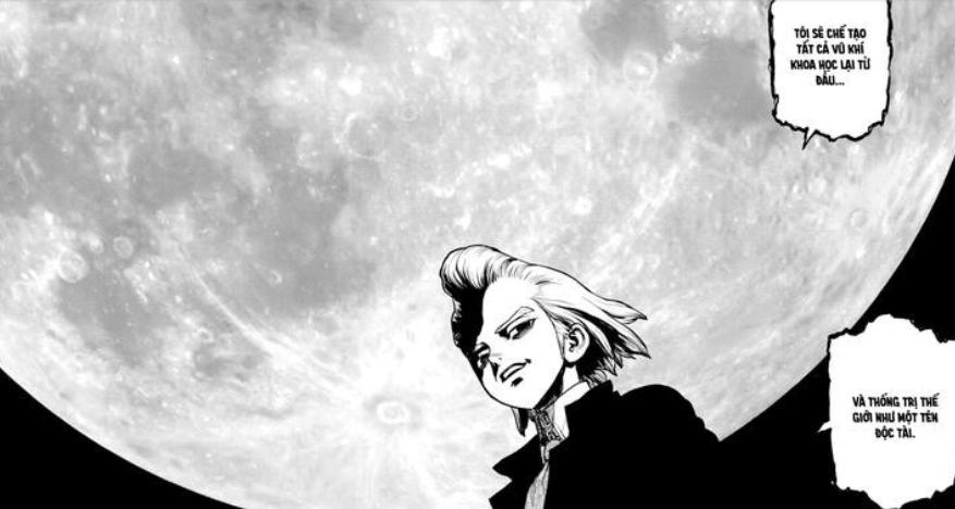 Spoiler Dr.Stone chap 158: Senku lộ thân phận. Xeno hạnh phúc khi nhân ra đối thủ của mình