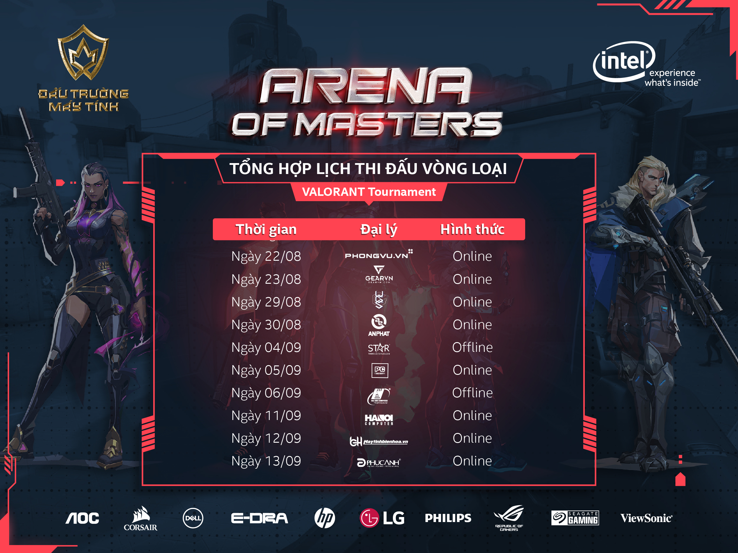 Lịch thi đấu chính thức Vòng loại Arena Of Masters - VALORANT Tournament 2020 