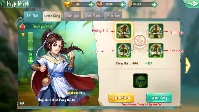 Tiếu Ngạo VNG: Hướng dẫn cách Tăng lực chiến cho nhân vật đơn giản nhất