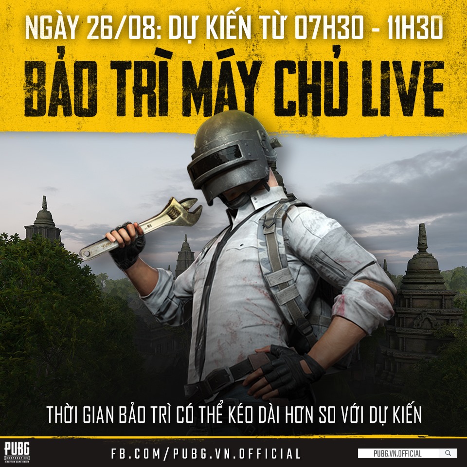 PUBG PC: Thời gian bảo trì ngày 26/8/2020