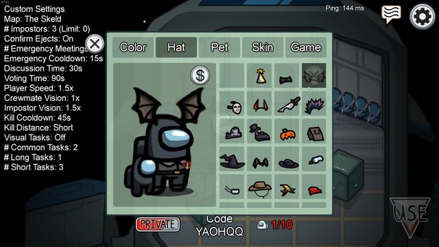 Hướng dẫn cách lấy ngoại trang Halloween và Giáng Sinh 2019 cực đơn giản trong Among Us