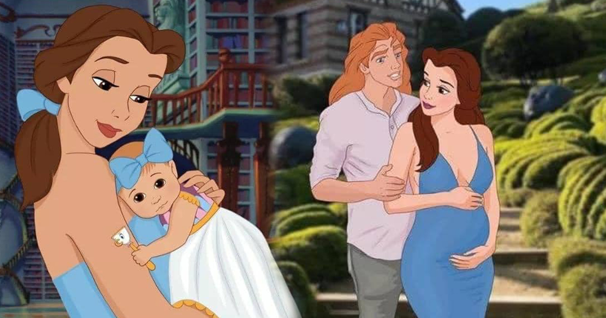 Loạt ảnh "bầu bí" của các công chúa Disney và dàn nhóc tì cưng vô đối