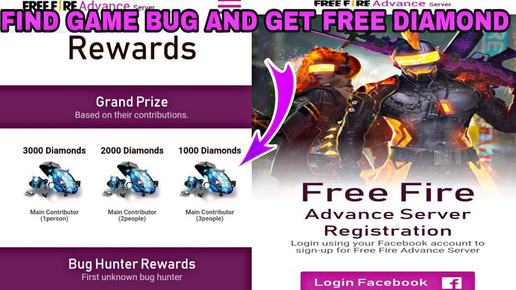 Free Fire Advance Server : Nhận MIỄN PHÍ 3000 kim cương cho "thợ săn lỗi"