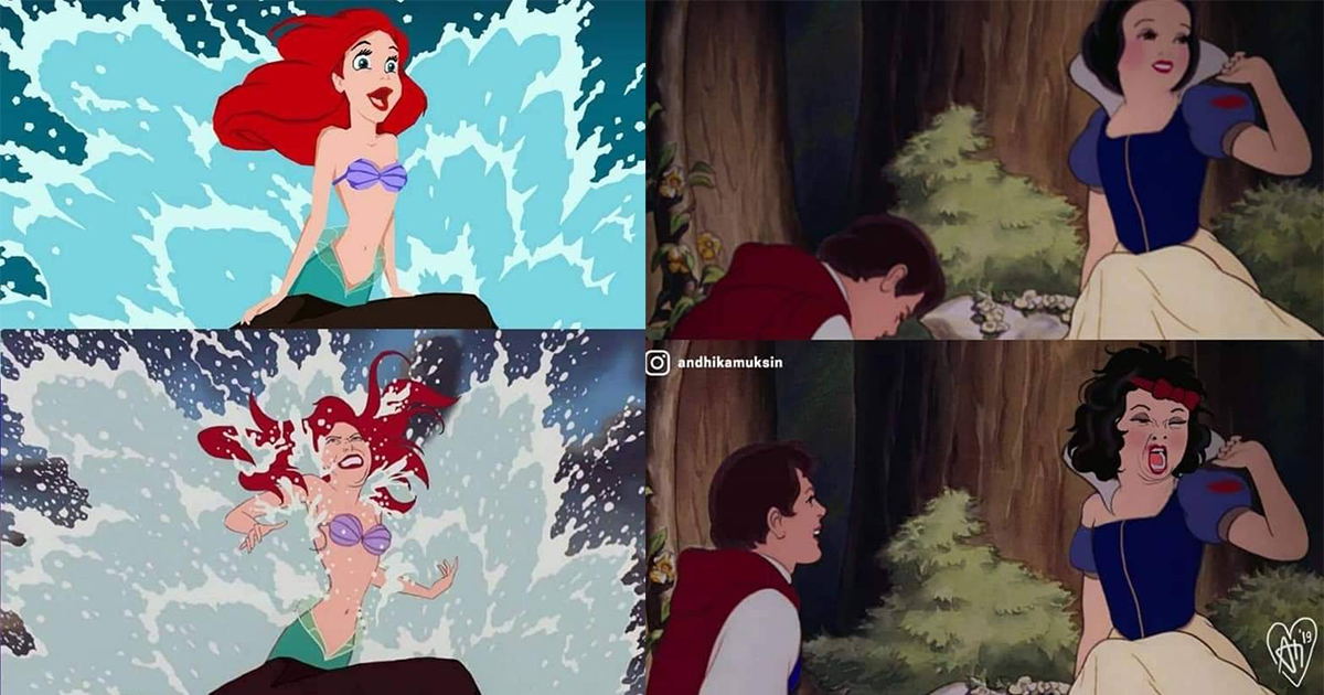 Cười nghiêng ngả với loạt ảnh tả thực các công chúa Disney 