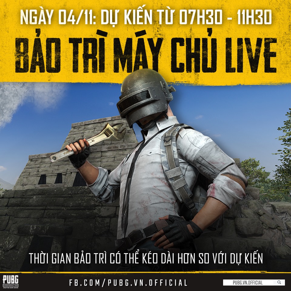 PUBG PC: Chi tiết lịch bảo trì ngày 04/11/2020