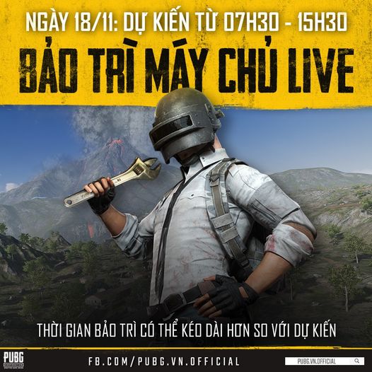 PUBG PC: Chi tiết lịch bảo trì ngày 18/11/2020