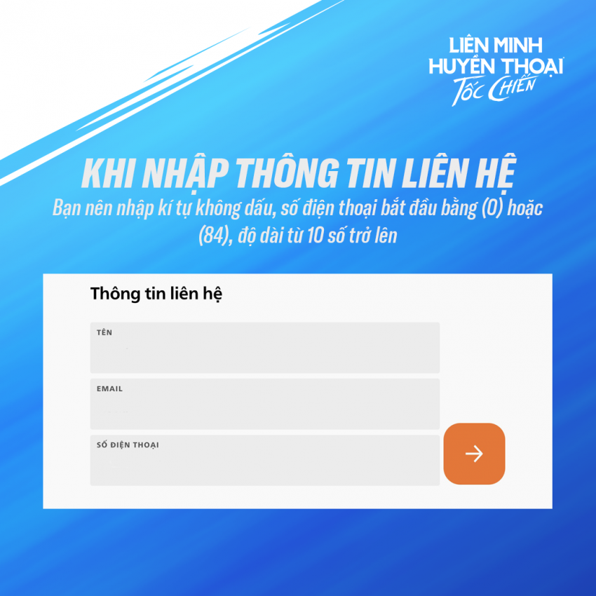 LMHT: Tốc Chiến - Cách điền thông tin cá nhân để đăng ký chơi game