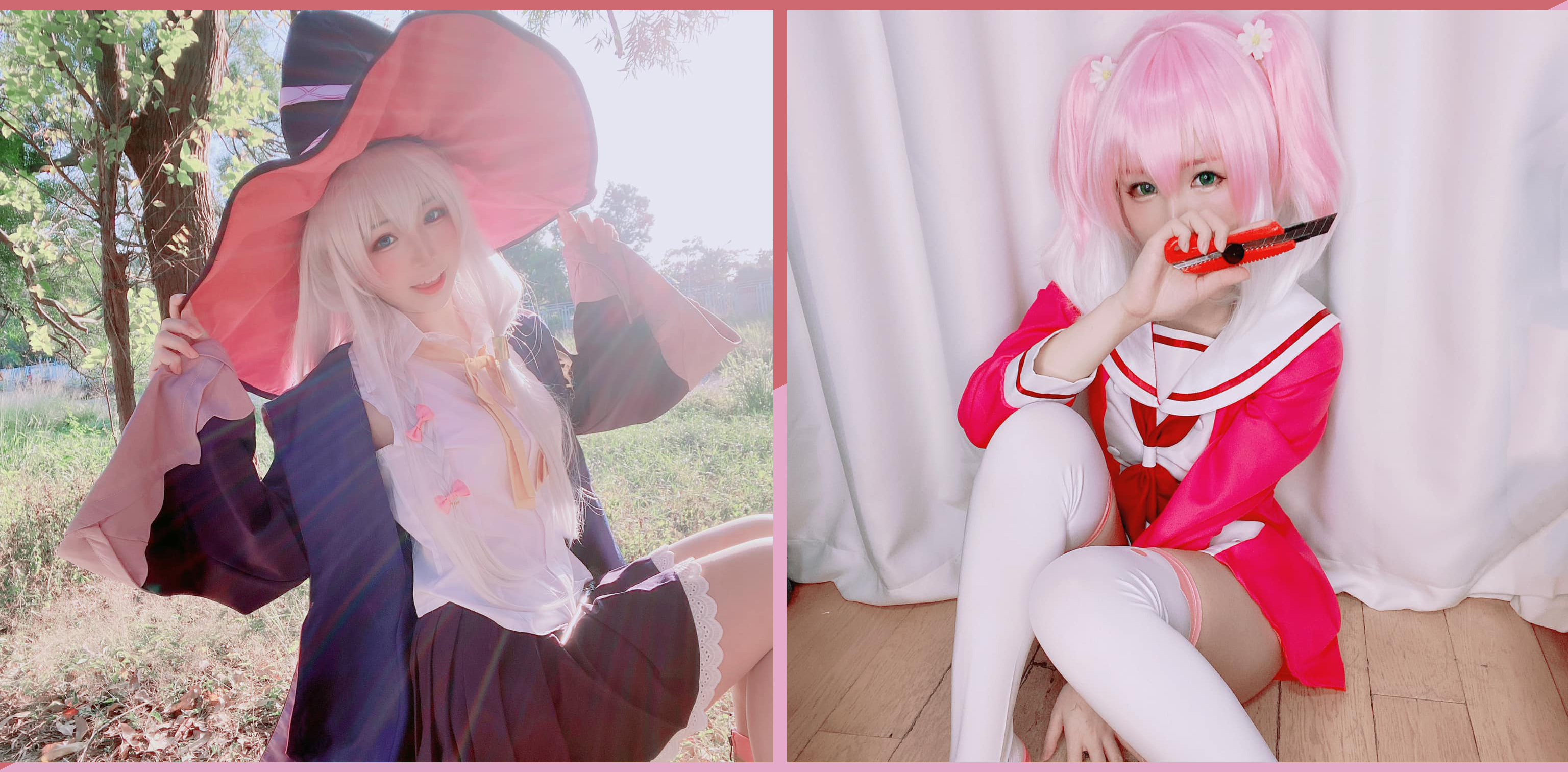 Cosplay siêu đáng yêu, Hành Trinh Của Elaina và Nana Vô Năng từ "dảk" hóa hường phấn quyến rũ