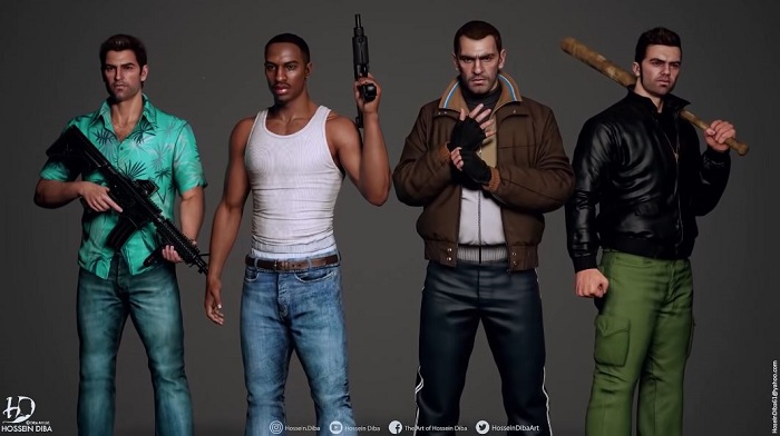 Ngắm nhìn dàn nhân vật chính seri Grand Theft Auto với độ phân giải HD