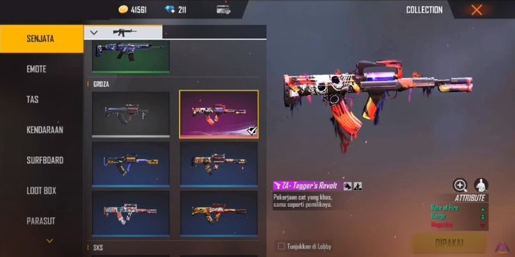 Top 5 skin Groza đẹp nhất trong Free Fire