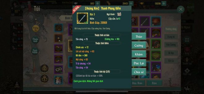 Hướng dẫn cách tìm và nâng cấp đồ Hoàng Kim trong VLTK 1 Mobile