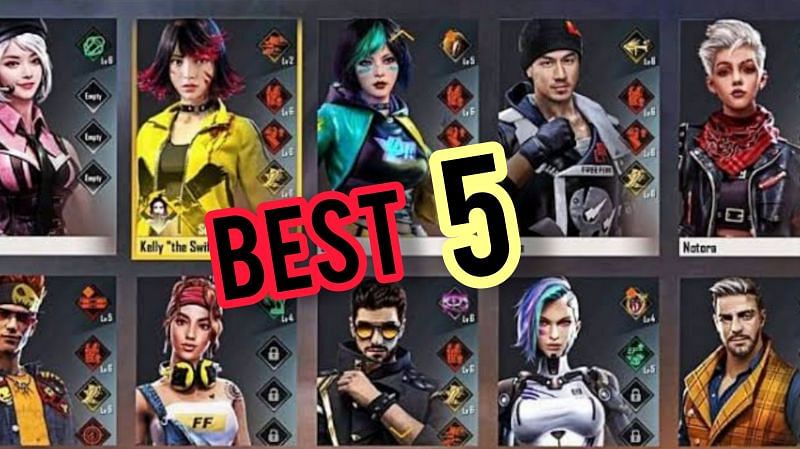 Free Fire: Top 5 nhân vật tốt nhất cho chế độ Rank vào tháng 6 năm 2021?