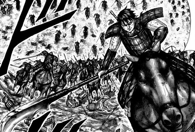 Spoiler Kingdom chap 682: Phi Tín Quân áp sát Triệu quân. Nhạc Bạch Công ra trận!