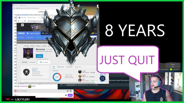 LMHT: "Thánh toxic" Tyler1 gây tranh cãi khi khuyên một game thủ ở rank Bạc suốt 8 năm bỏ game