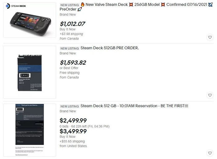 Vừa mở đặt mua, Steam Deck đã nhanh chóng bị đẩy giá trên eBay