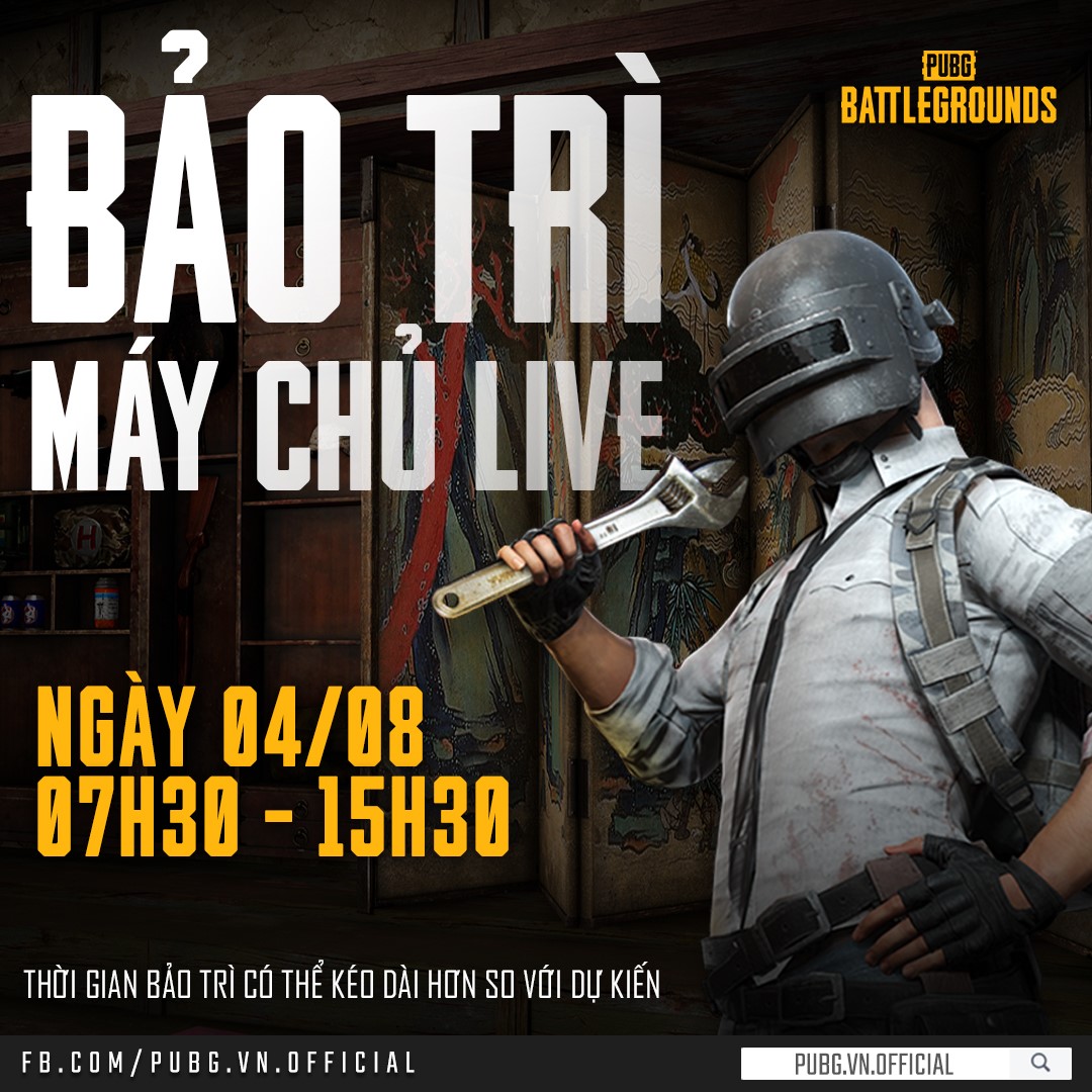 PUBG - Thời gian bảo trì ngày 4/8/2021 - Bản Update 13.1 cập bến Live Server