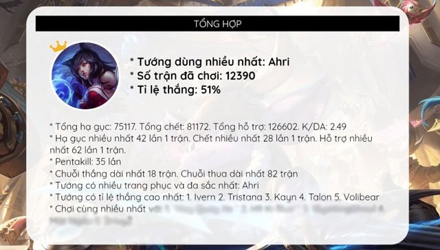Hướng dẫn cách tổng hợp lịch sử đấu nhân dịp sinh nhật 9 tuổi của LMHT
