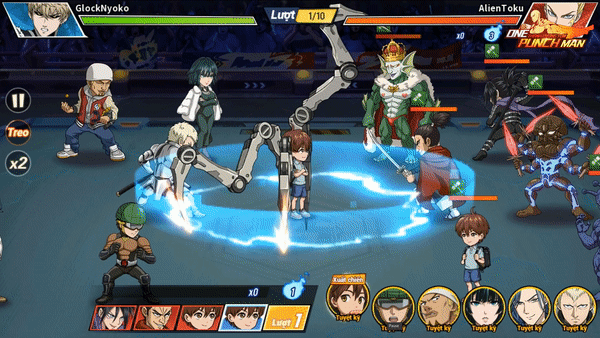 Tạo hình siêu anh hùng SSR của Superalloy Blockbuster, Child Emperor & Tanktop Master ở One Punch Man: The Strongest 2