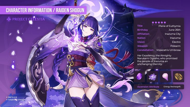 Genshin Impact: Kỹ năng, thông tin, thời gian phát hành Raiden Shogun được tiết lộ