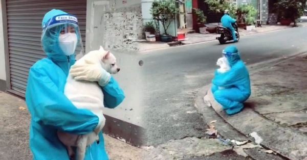 Cô tình nguyện viên GenZ đi giúp dân test Covid còn được tặng cả bé cún mang về