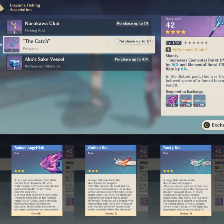 Genshin Impact: Hướng dẫn tất cả vị trí bãi câu cá và cách lấy Đao Xiên Cá miễn phí