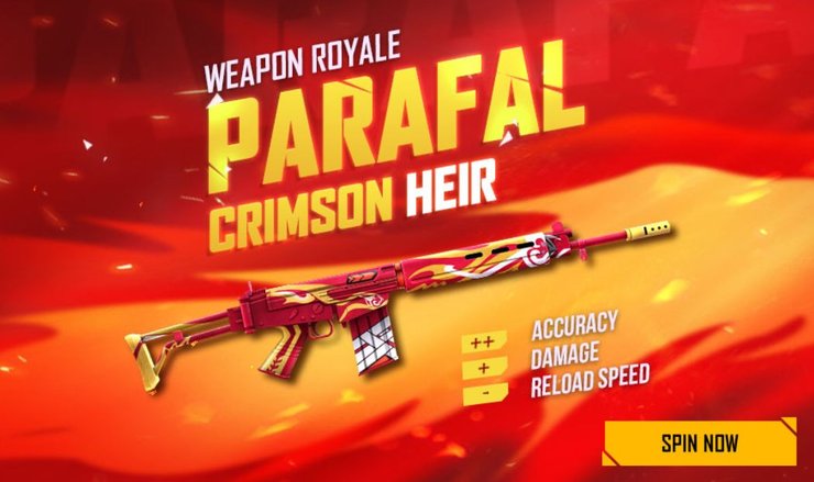 Free Fire skin vũ khí Tháng 10: Parafal Crimson Heir Skin