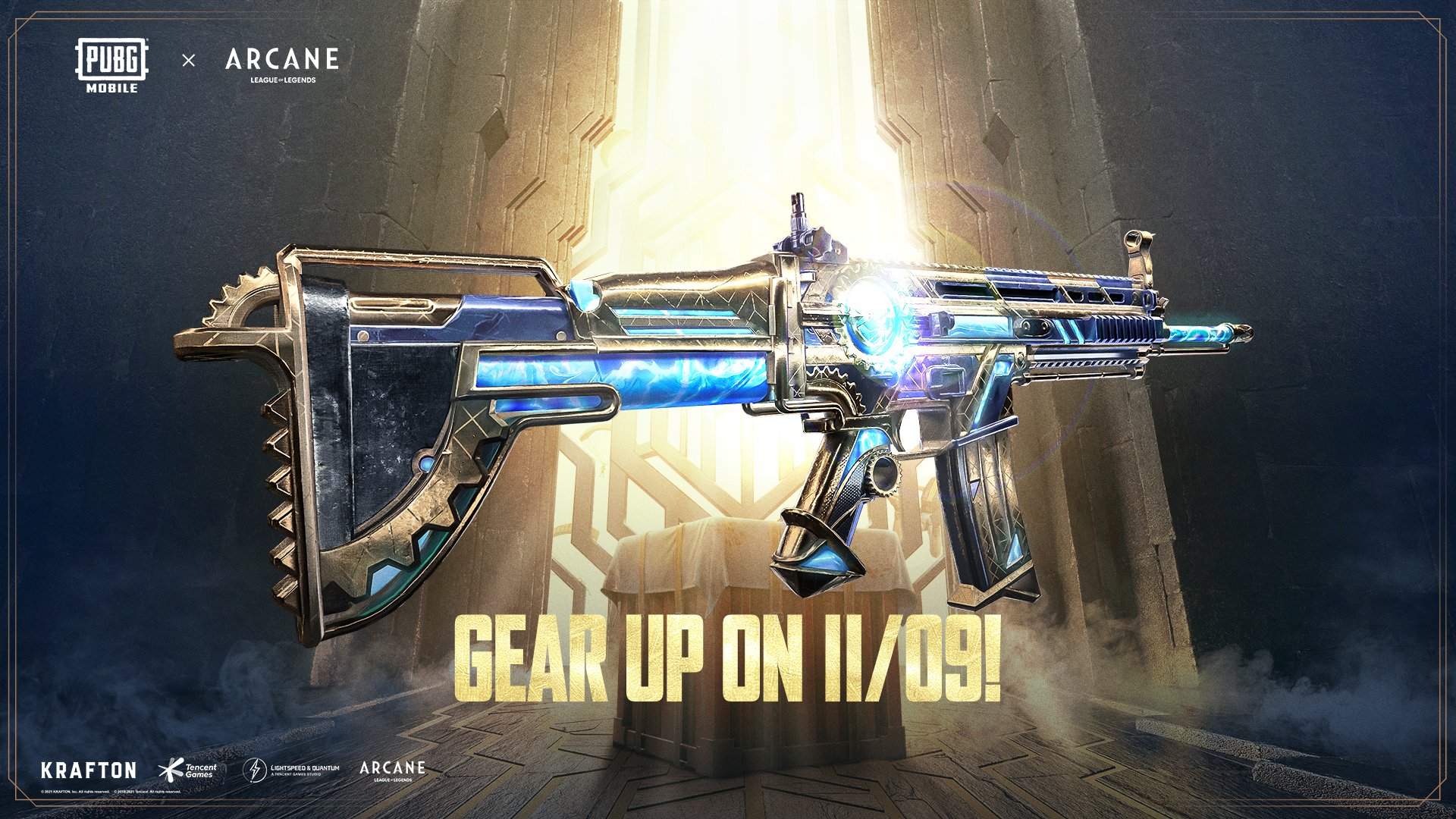 PUBG Mobile x Arcane: Sự hợp tác mang đến skin Hextech Crystal SCAR-L mới