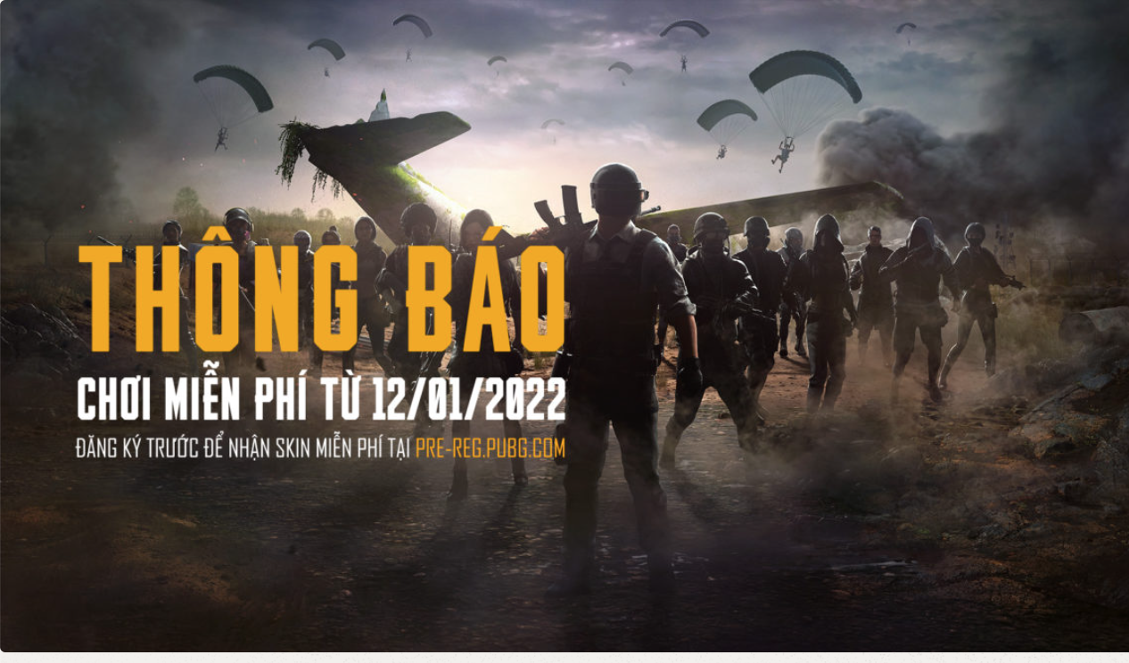 PUBG: Battlegrounds chuyển sang chơi miễn phí (FREE TO PLAY) bắt đầu từ ngày 12/01