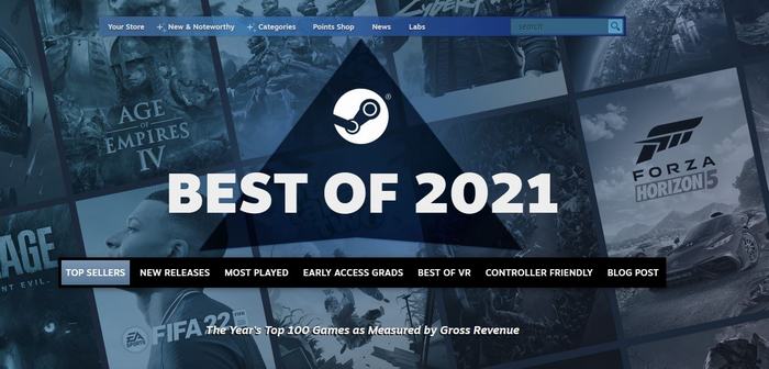 Steam công bố danh sách 100 game có doanh thu cao nhất năm 2021