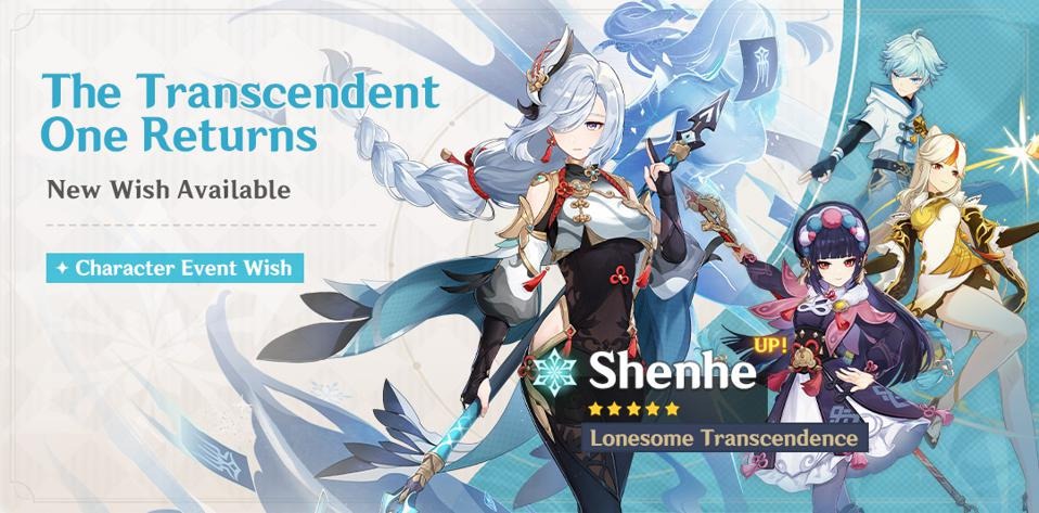 Genshin Impact - Thời gian ra mắt Banner Shenhe và Xiao cùng các nhân vật 4 sao đi kèm