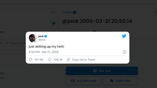 Dòng tweet đầu tiên của Jack Dorsey được NFT định giá 48 triệu USD