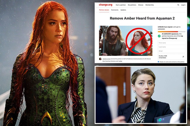 Số chữ ký kiến nghị đuổi Amber Heard khỏi Aquaman đã lên đến 2 triệu 