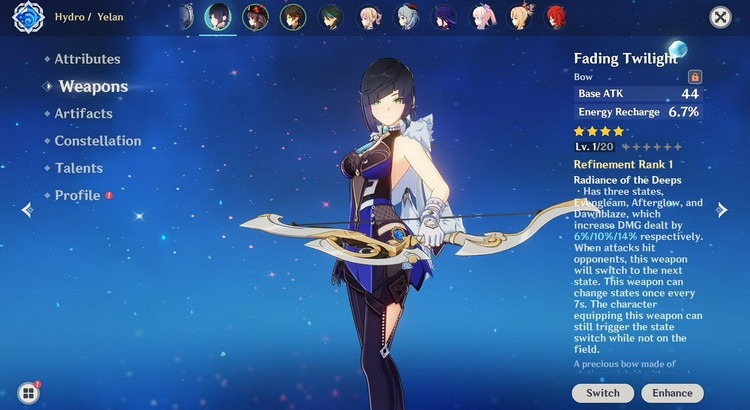 Genshin Impact: Hướng dẫn lấy cung Fading Twilight hoàn toàn miễn phí trong phiên bản 2.7