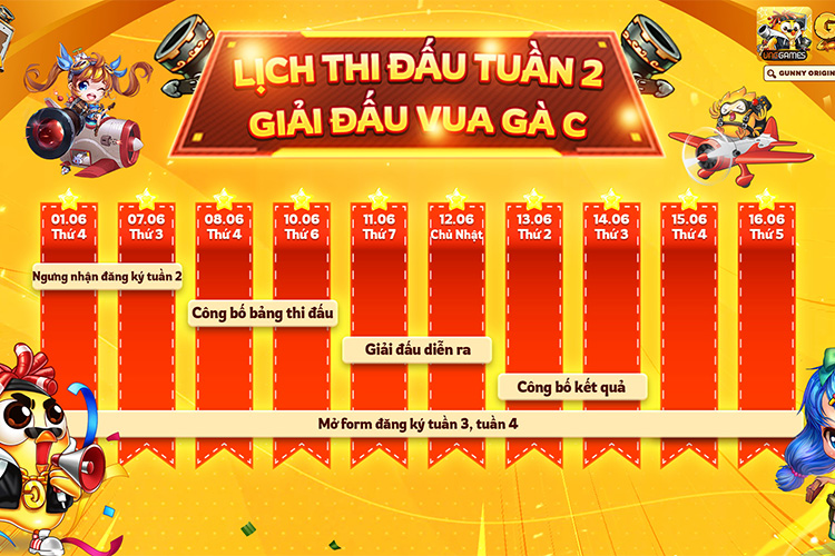 Thi đấu tuần hai Vua Gà C – giải cộng đồng Gunny Origin diễn ra vào 11/6