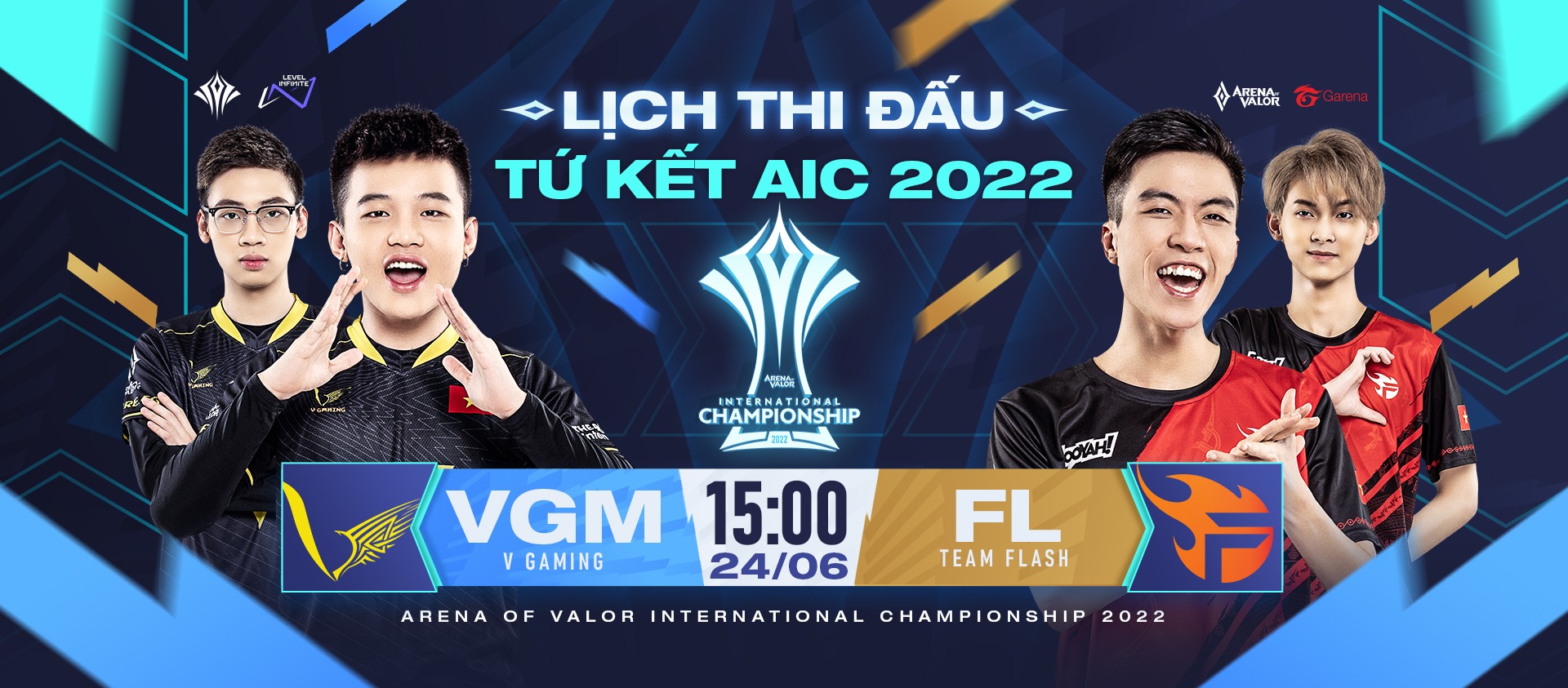 AIC 2022 - AOG Đại chiến ngày 24/06: V GAMING - FLASH đối đầu nghẹt thở