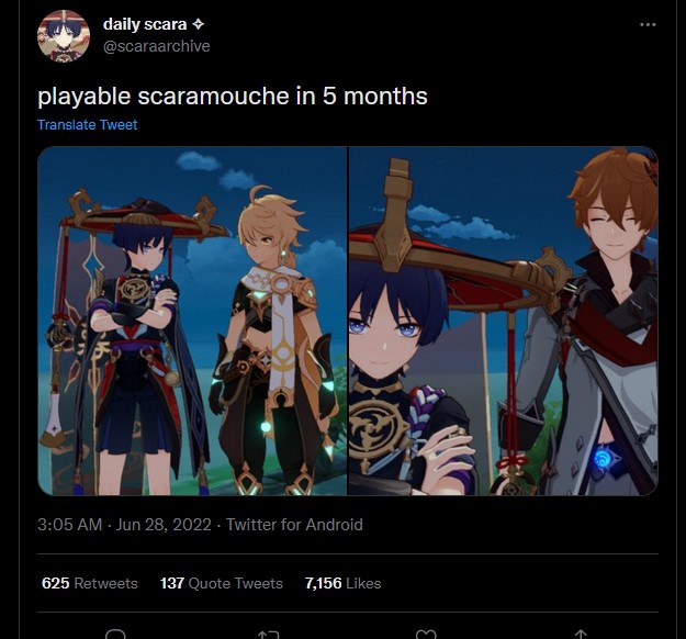 Genshin Impact: Hoyoverse sẽ thay đổi tên và trang phục của Scaramouche trước khi ra mắt chính thức