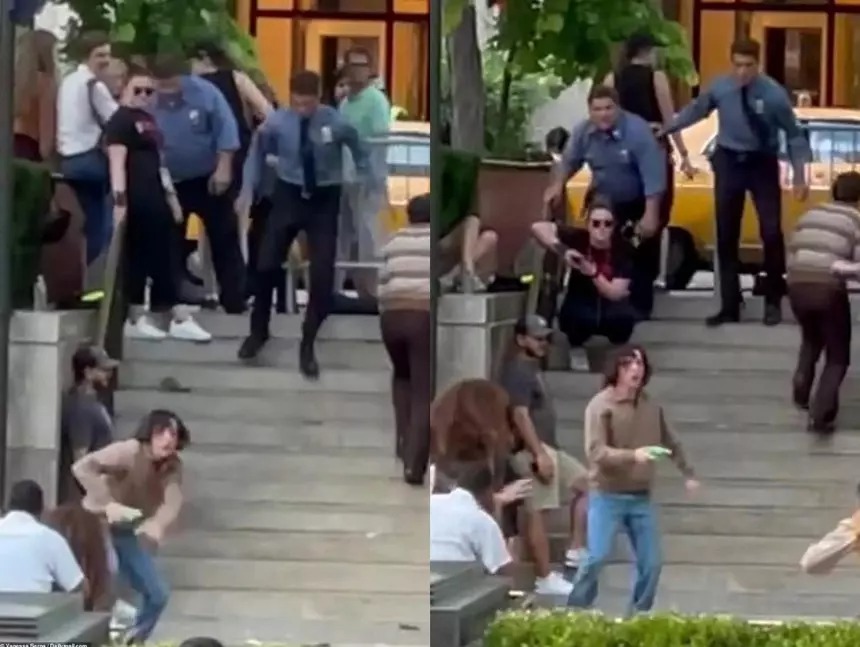 "Nhện Nhọ" Tom Holland gây khó hiểu khi bị bảo vệ rượt đuổi trên phố