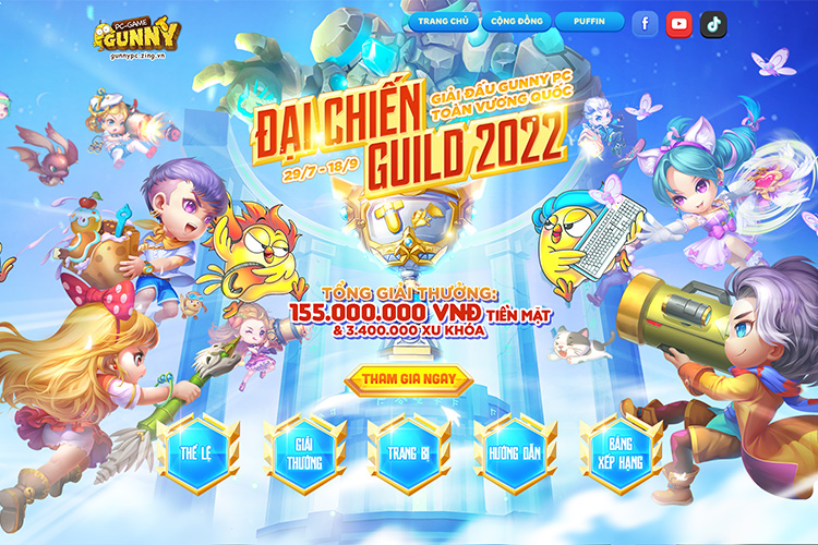 Khởi tranh Đại Chiến Guild 2022 - Giải đấu khủng nhất Gunny PC với tổng giải thưởng đến 155 triệu VND 