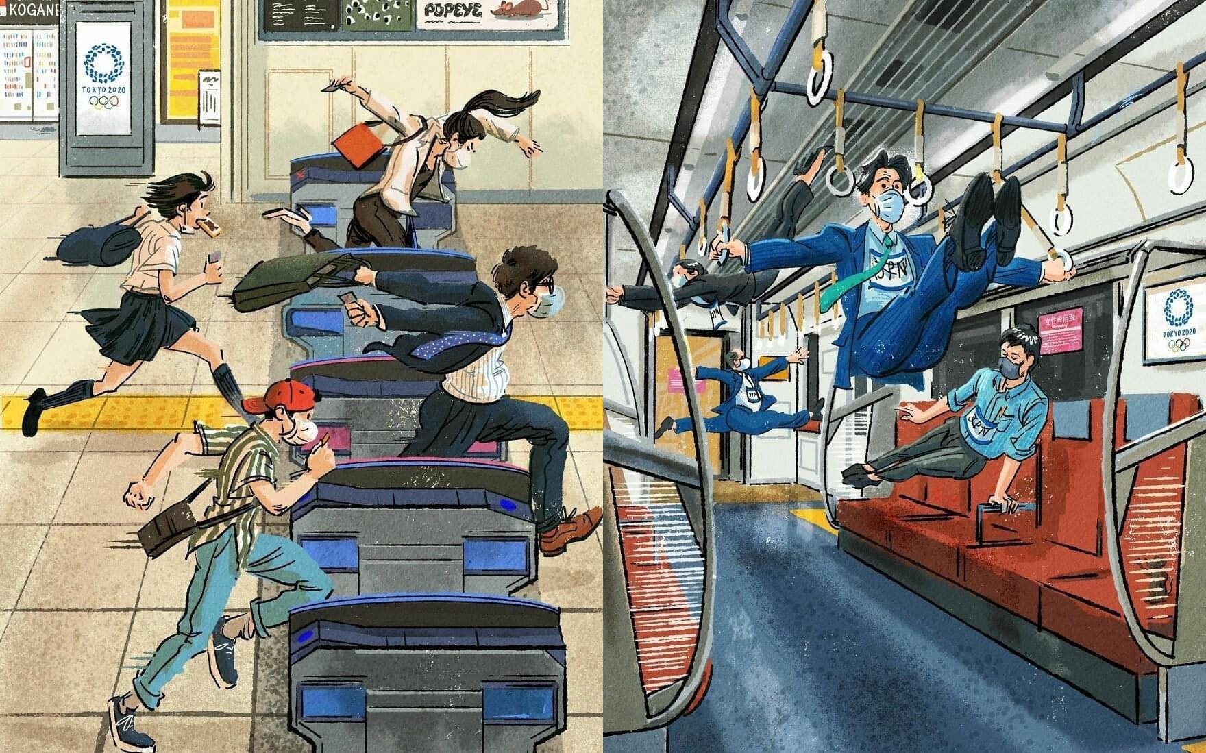 Loạt tranh nhịp sống hối hả ở Nhật Bản đáng để bạn suy ngẫm