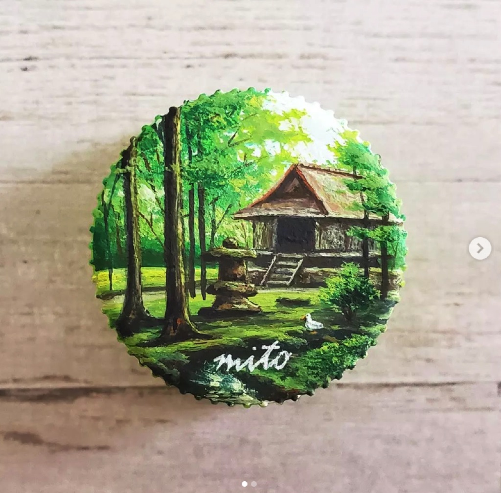 Đắm chìm với khung cảnh bình yêu được phác hoạ trên nắp chai nhựa từ nữ hoạ sĩ Nhật