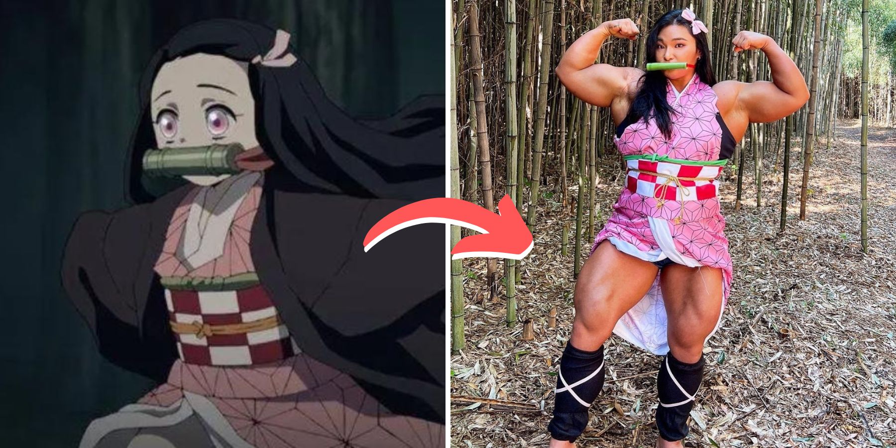 Hú hồn với loạt ảnh cosplay Nezuko Kimetsu No Yaiba của VĐV thể hình Hàn Quốc!