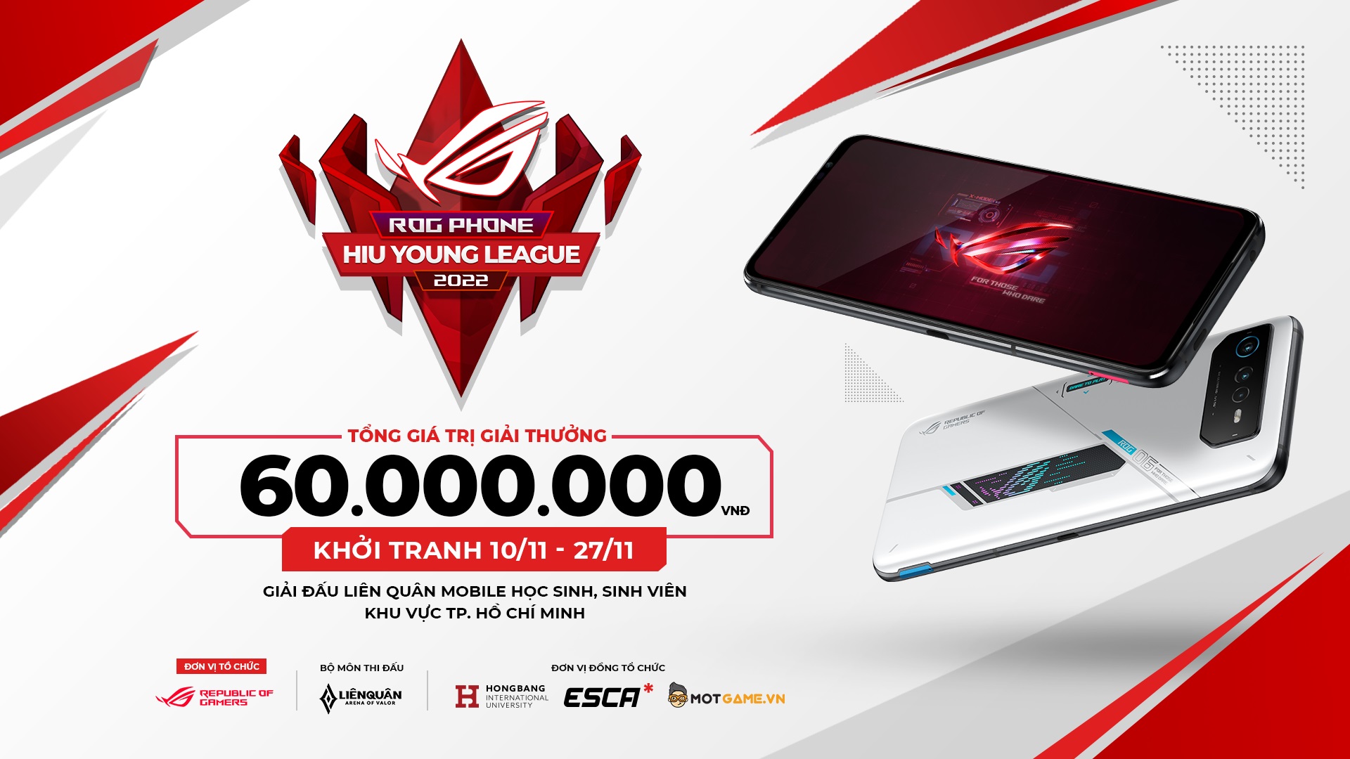 Khởi tranh giải đấu ROG PHONE HIU YOUNG LEAGUE 2022 Bộ môn Liên Quân Mobile