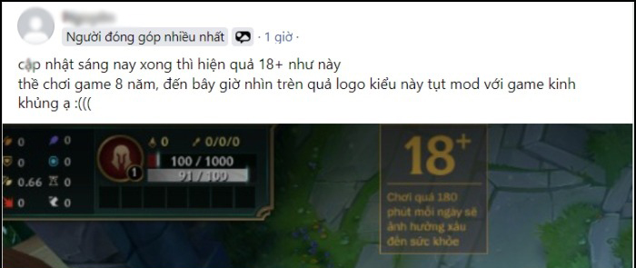 LMHT xuất hiện logo 18+ gây ảnh hưởng đến trải nghiệm của game thủ Việt
