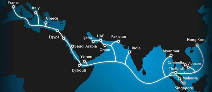 Cáp Quang Biển AAE-1 gặp sự cố khiến mạng có thể  bị chậm trong thời gian tới