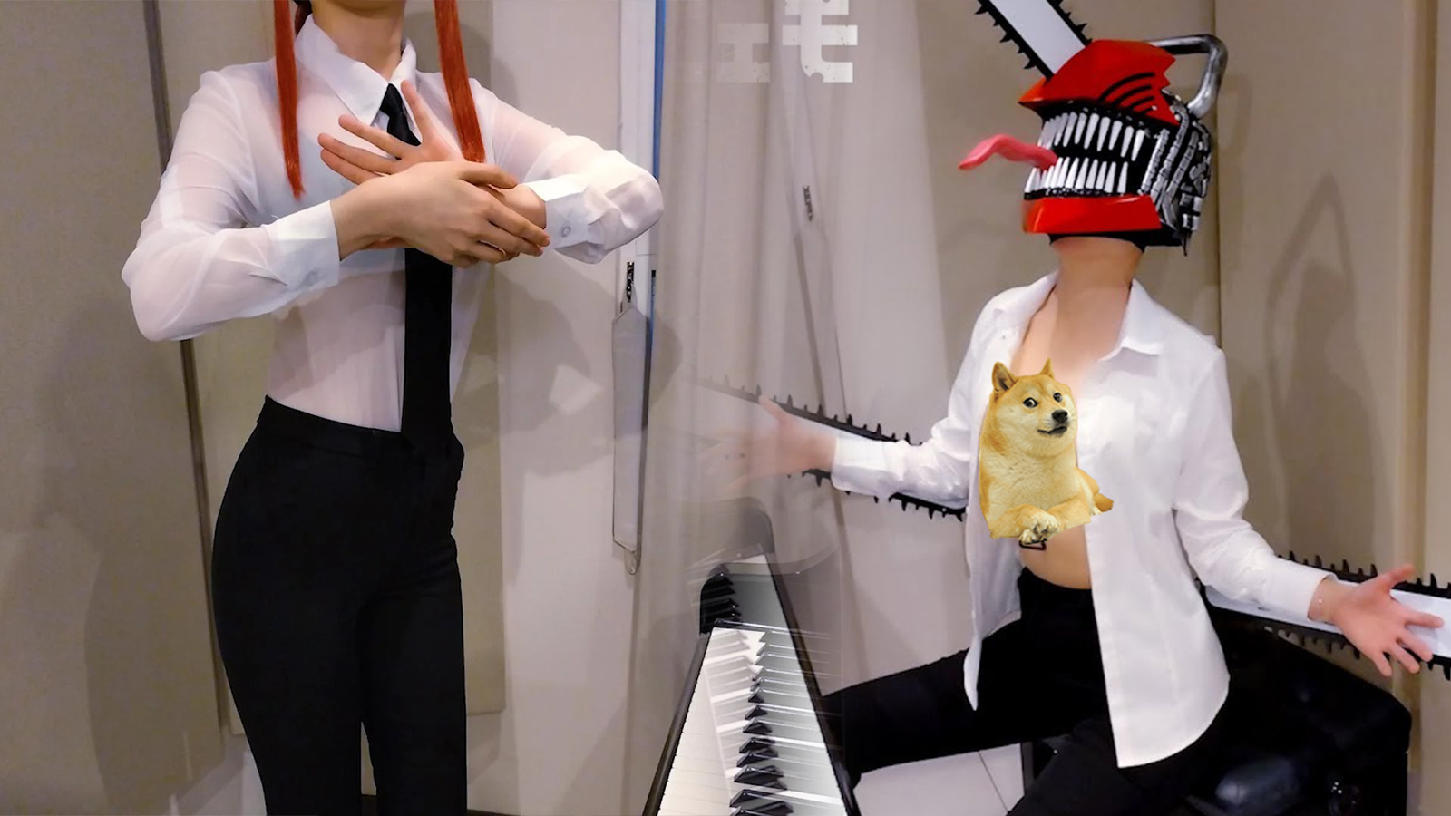 Pan Piano cosplay thành Makima và Người Cưa trong Chainsaw Man khiến fan chỉ biết ngây ngất