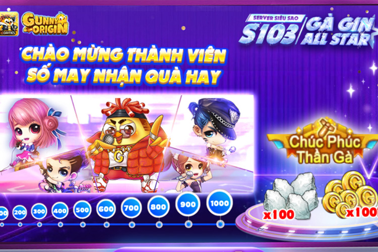 Game thủ Gunny Origin hãy vào ngay Gà Gin All Star để nhận quà siêu đỉnh 