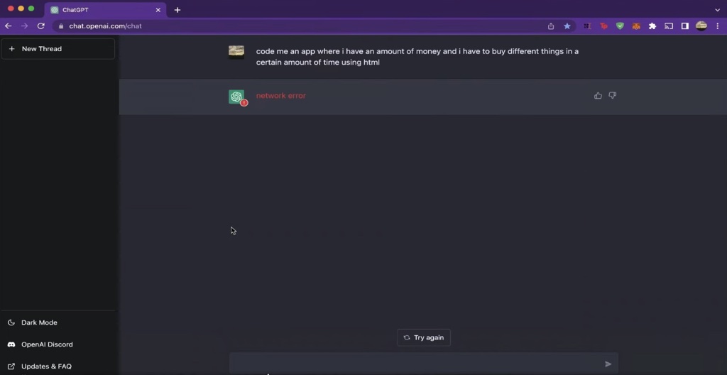 Nguyên nhân và cách khắc phục lỗi mạng (network error) trong ChatGPT