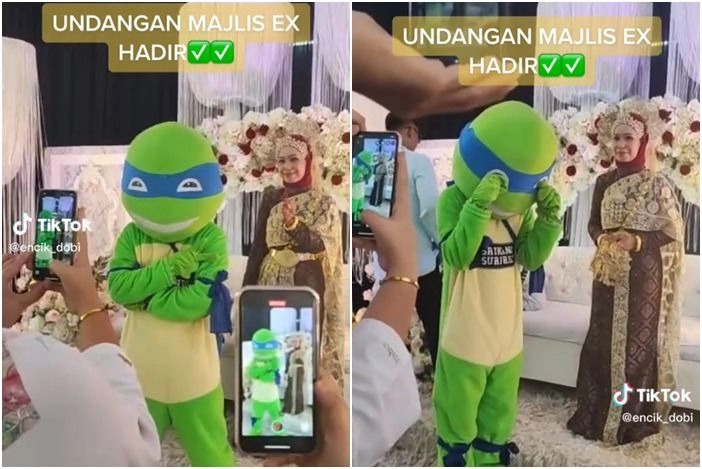 Nam thanh niên hóa trang thành Ninja Rùa để dự lễ cưới của người yêu cũ