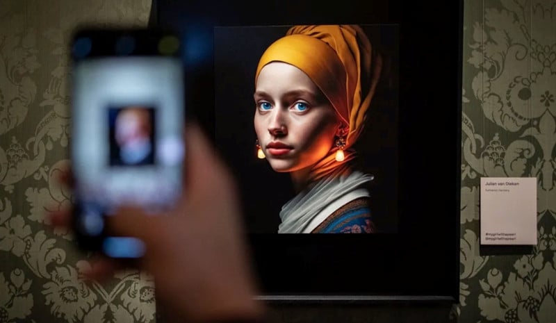 The work “Girl with a pearl earring” drawn by AI is controversial in the art world