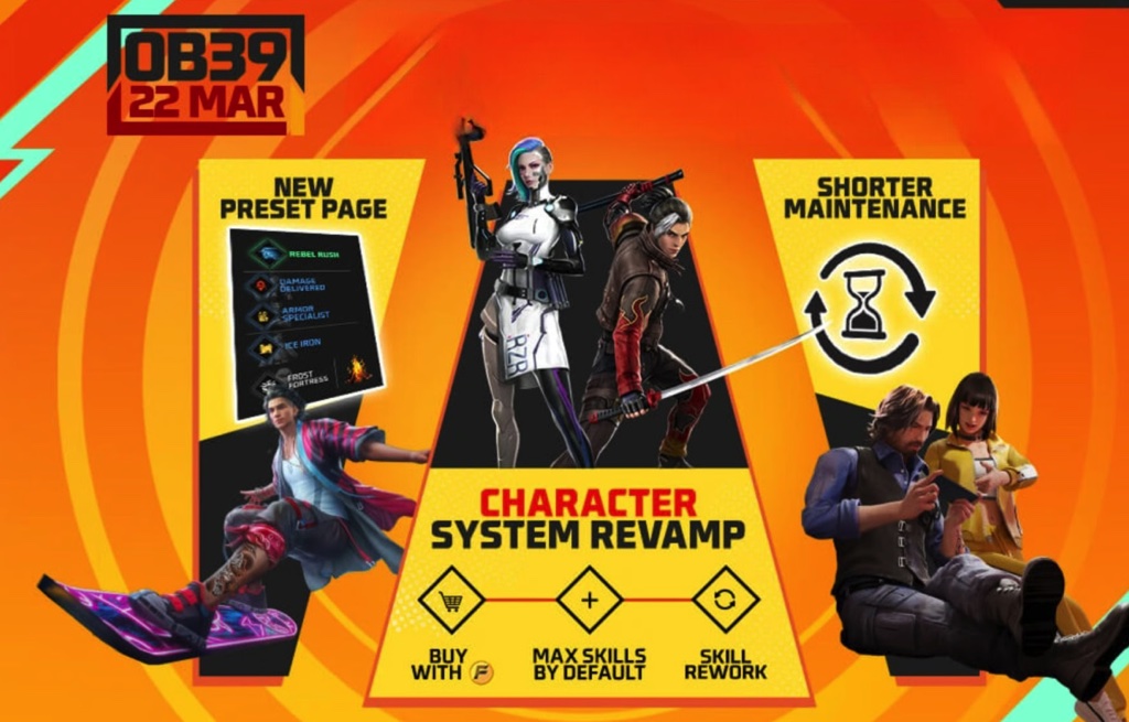 Free Fire OB39: Thời gian bảo trì game ngày 22 tháng 3